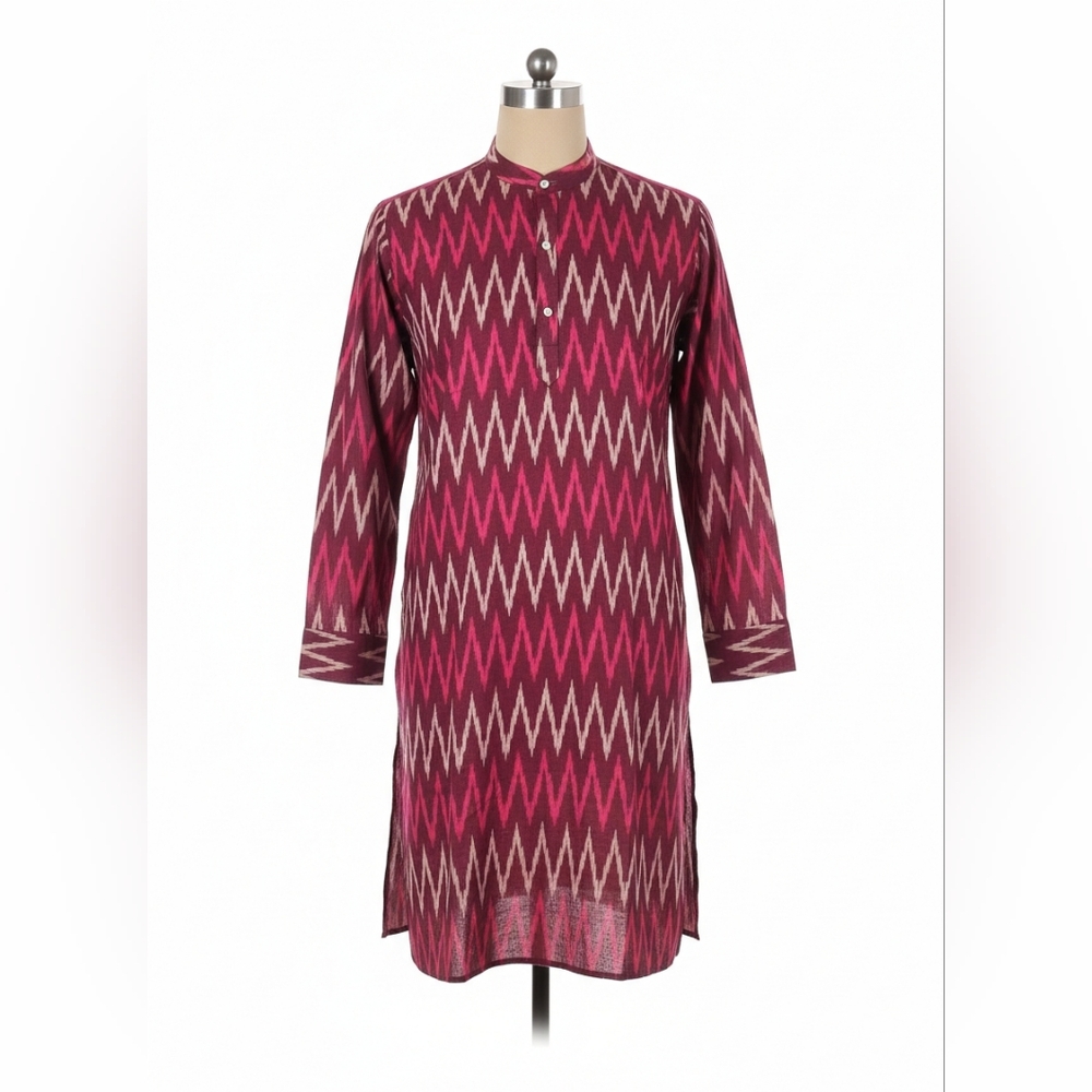 New Handmade ikkat long sleeve casual cotton kurtas for men xl/2xl/3xl